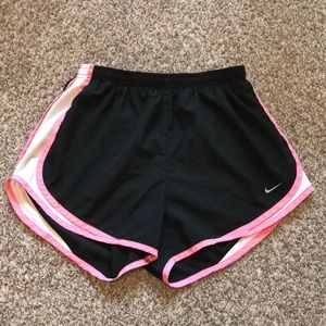 Black/pink Nike running shorts